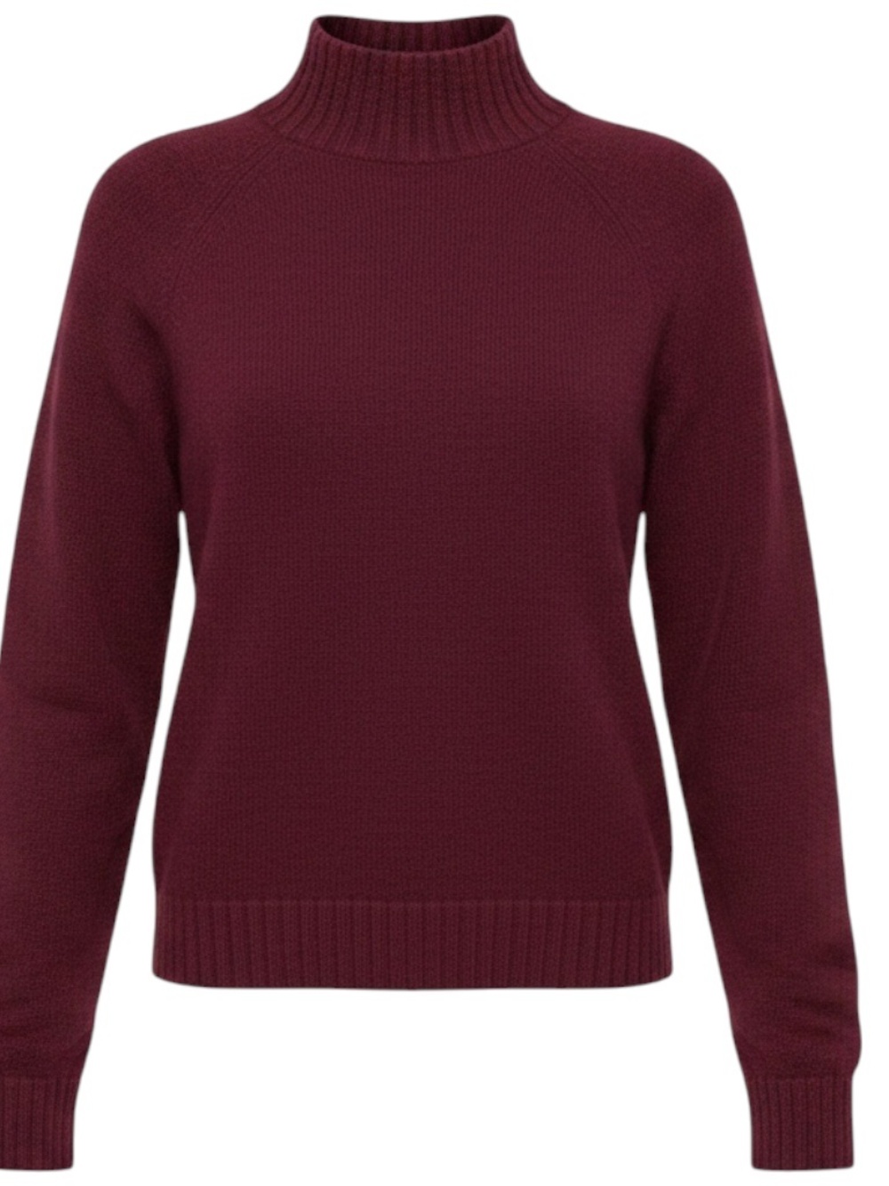 THE ELDER STATESMAN BURGUNDY MOCK NECK CASHMERE KNIT PULLOVER SWEATER